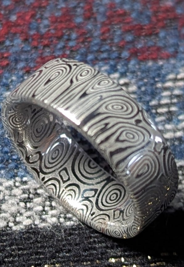 Damascus Ring, Twisted Bluetongue™ by Damasteel