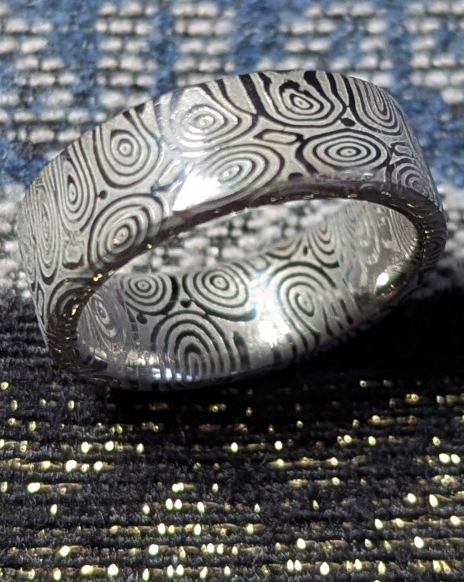 Damascus Ring, Twisted Bluetongue™ by Damasteel