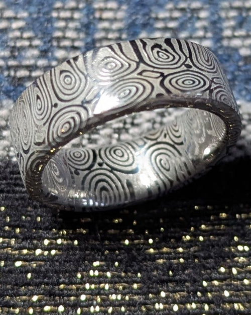 Damascus Ring, Twisted Bluetongue™ by Damasteel