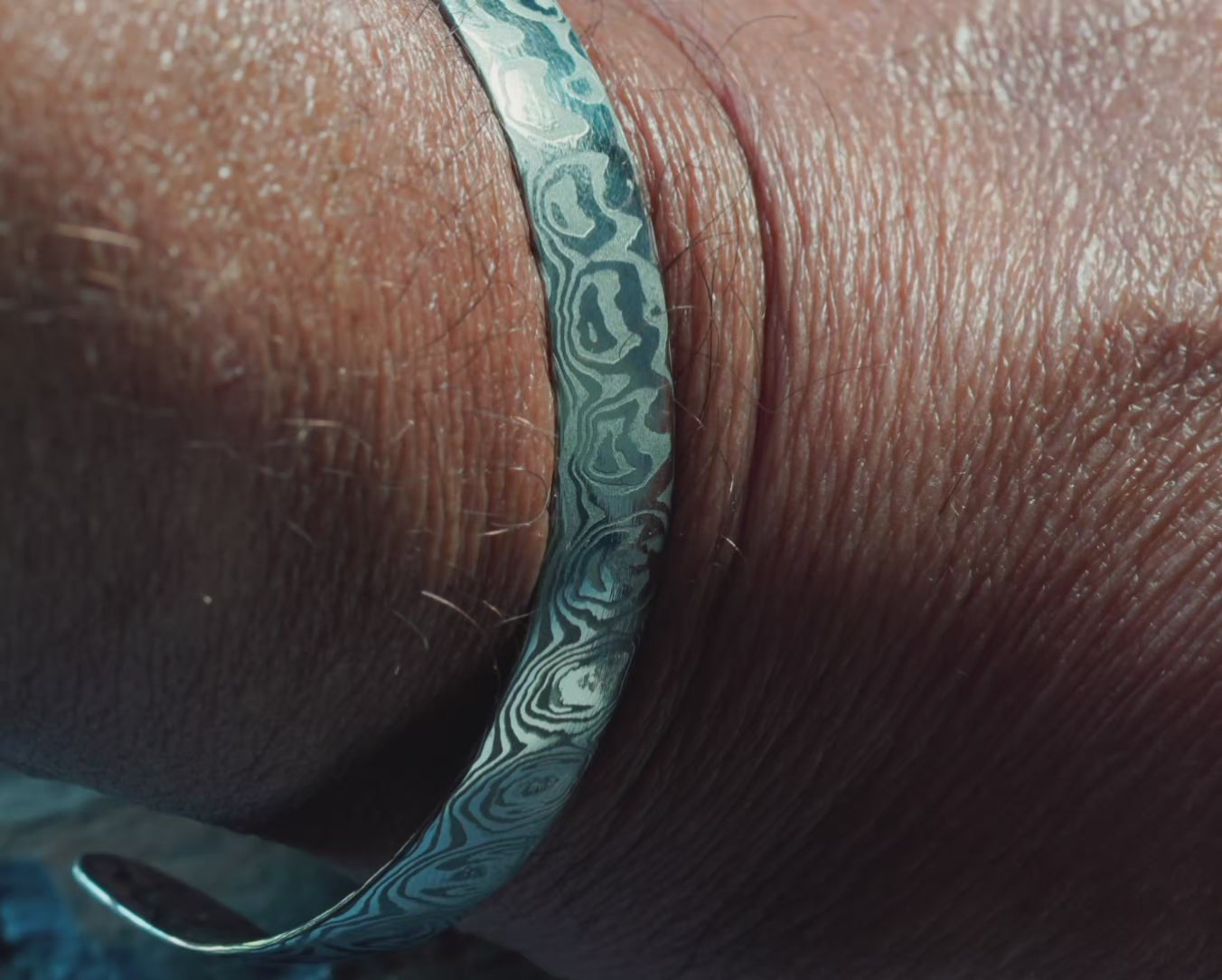 Hand-Forged Damasteel® Open Cuff Bangle